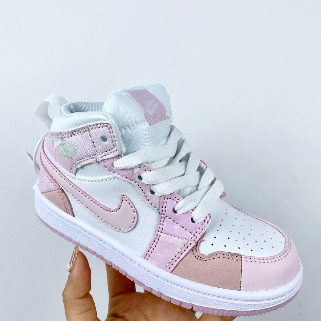 Joe 1 high top stitching" white, Pink, baby pink"