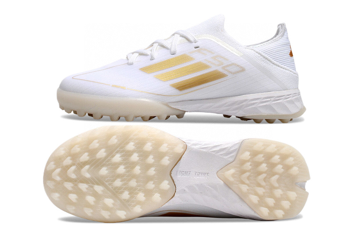 Adidas F50 knitted waterproof football shoes" white"