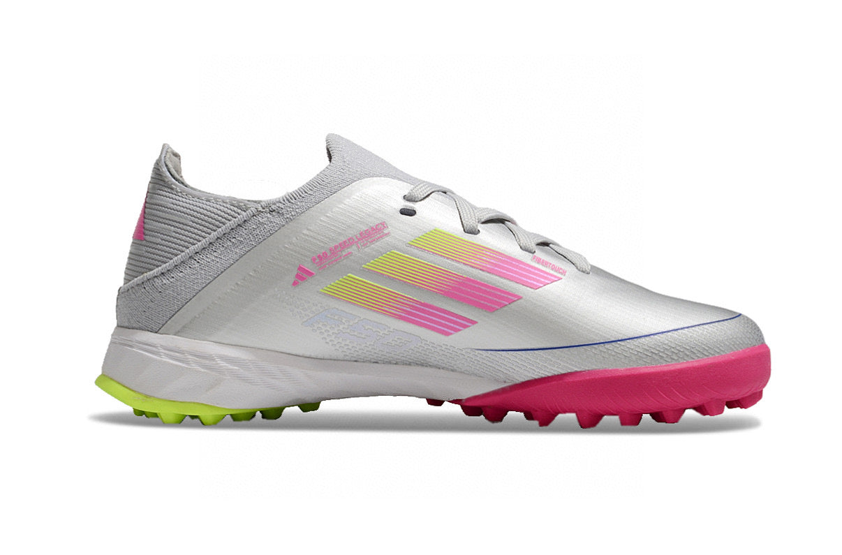 Adidas F50 knitted waterproof football shoes" silver"
