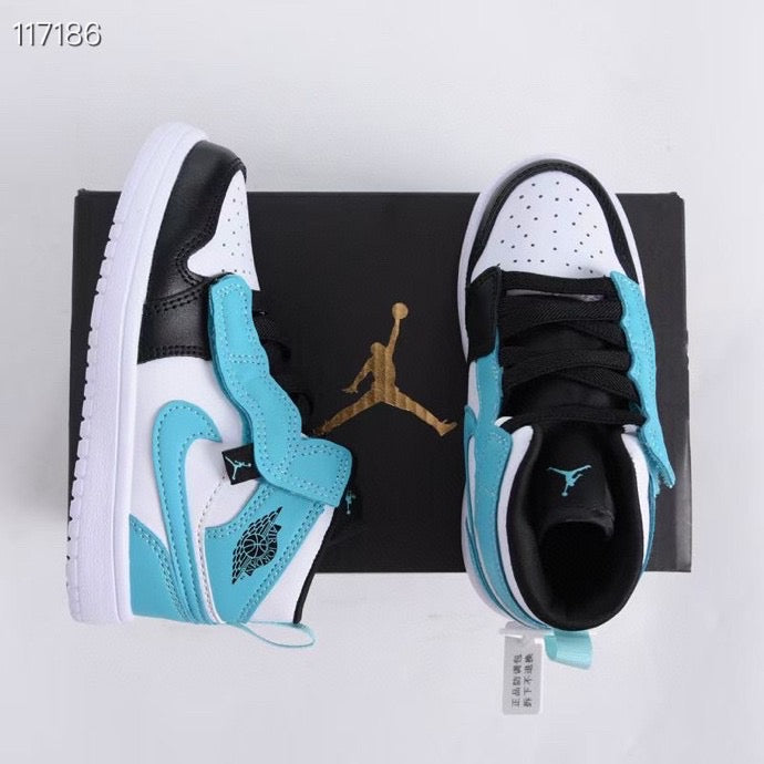 Jordan high top elastic band" white, black, turquoise"