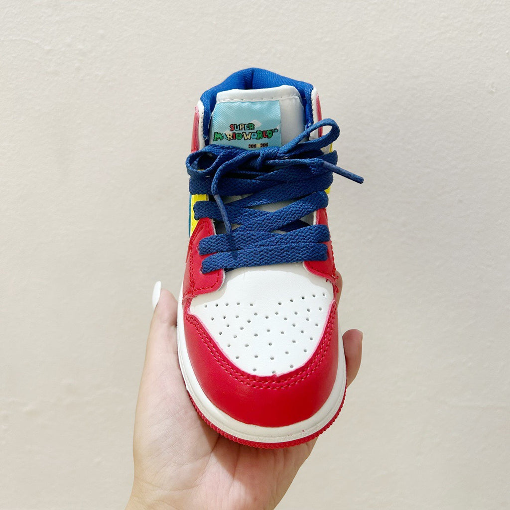 AJ1 Super Mario joint" red, white, yellow, blue"