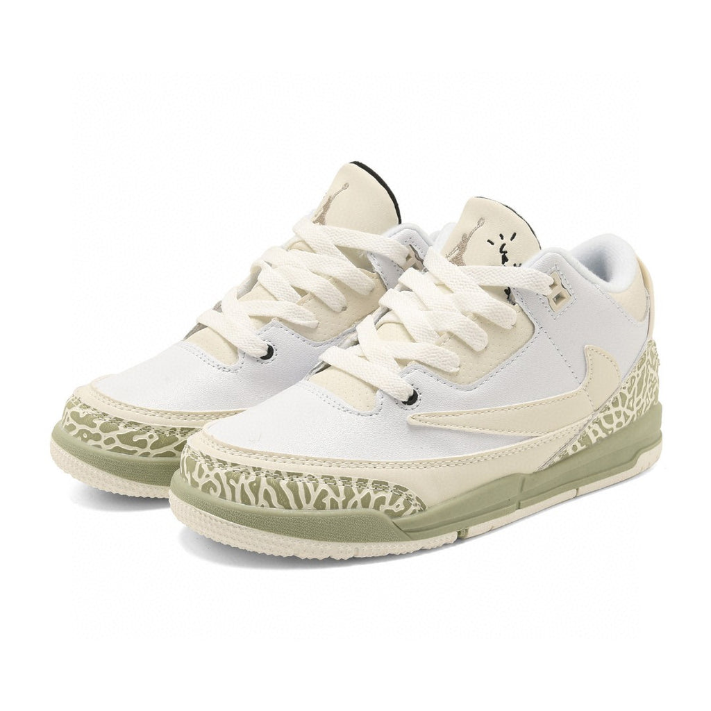 Jordan AJ3 children's shoes" white, cream, mint green"
