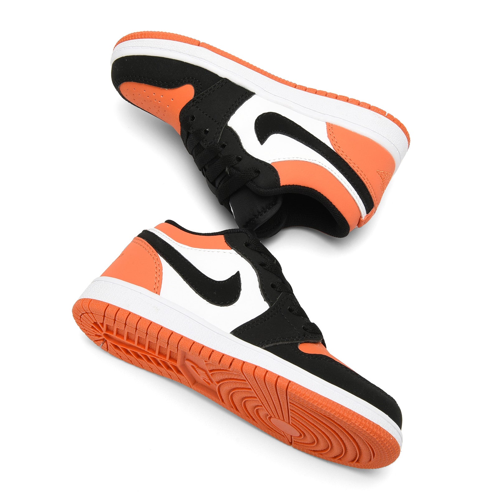 Qiaoyi low-top shoelaces" white, black, orange"