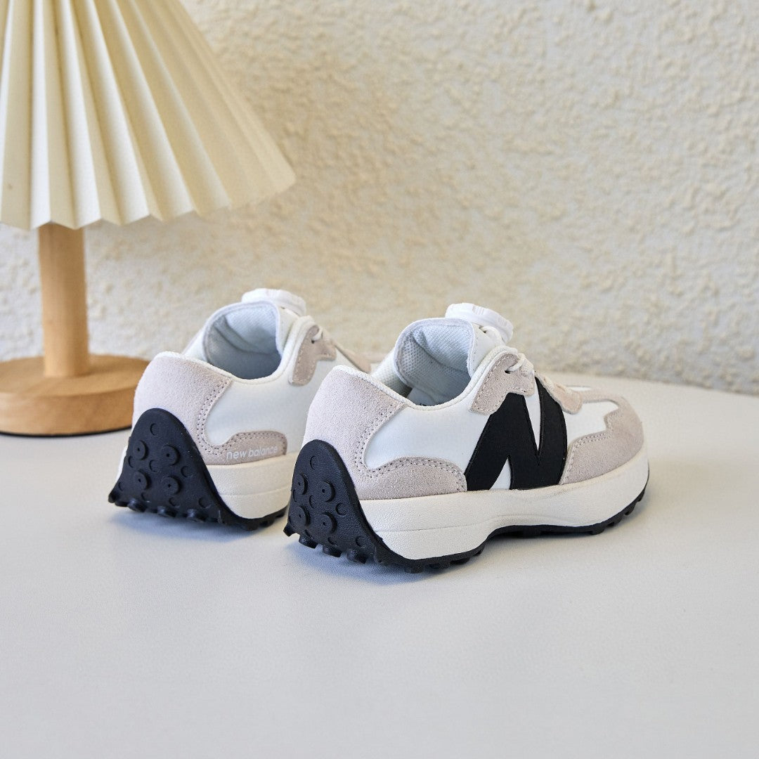 NB327 Rotating Buckle Waffle Gump Children's Shoes" gray, white"