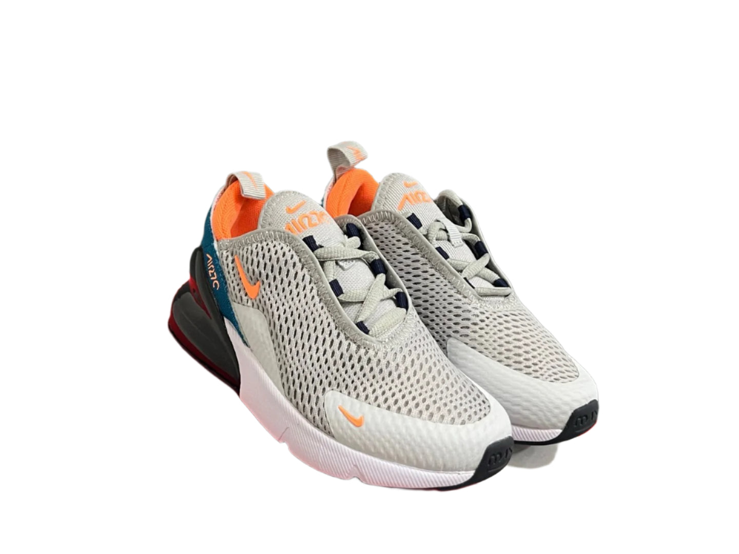NK new 270 mesh children's sports shoes" light gray, bright orange"