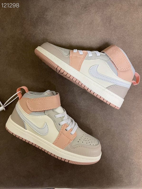 Joe's high-top Velcro children's shoes" light grey, peach"