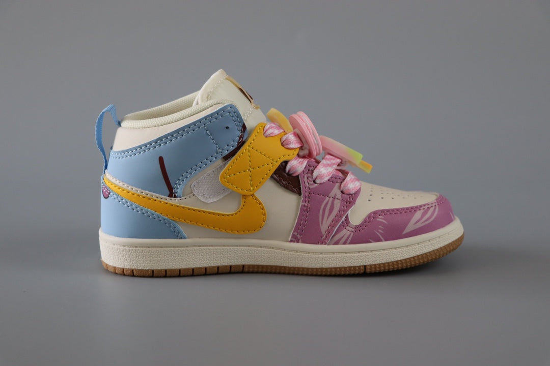 AJ-89 "cream , purple, blue, pink"